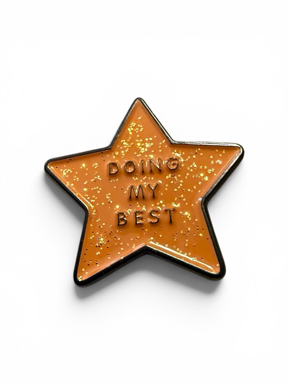Enamel Pin "Doing My Best" Glittery Star